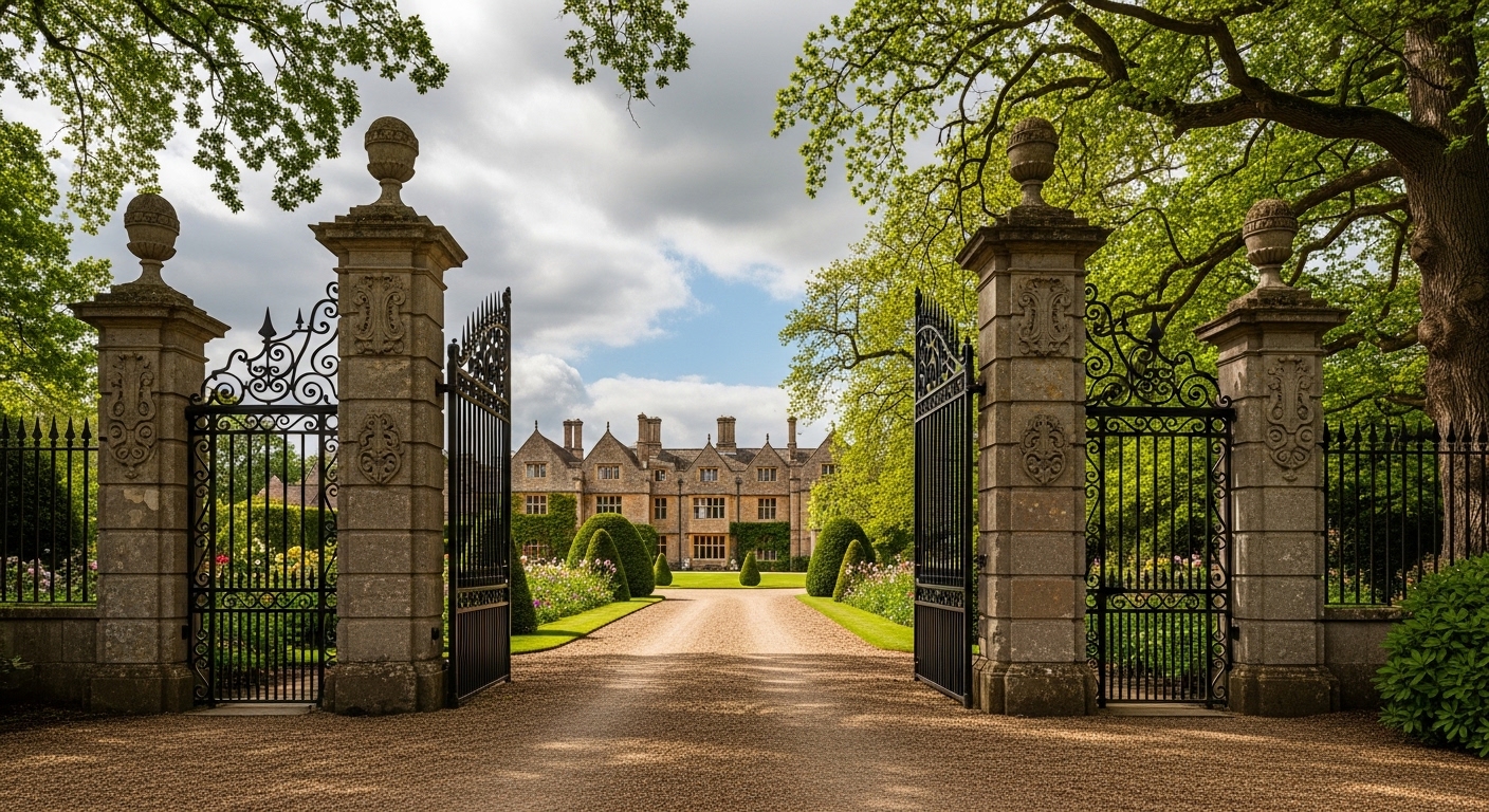 Manual driveway gates ready for automation retrofit